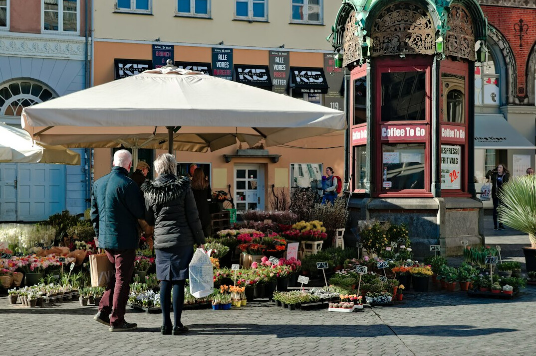 danish market with stalls