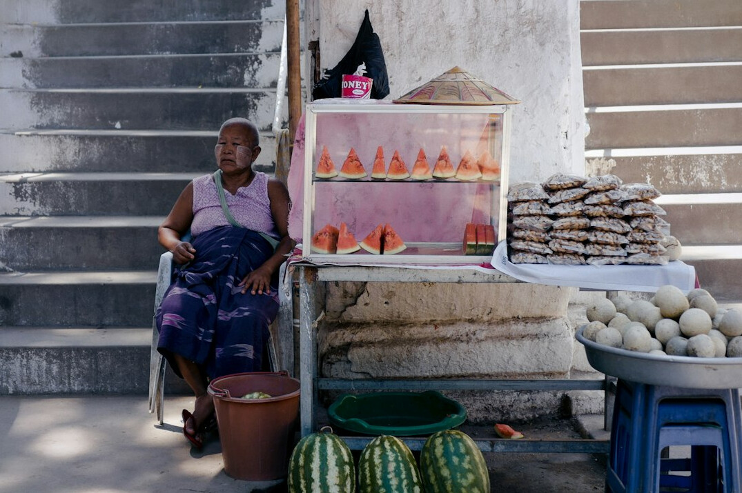 woman selling homemade jam
